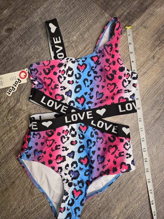 PatPat Other - PatPat Girls Swimsuit Size 7-8Y Pink Blue Ombre Leopard Cutout One Piece NWT